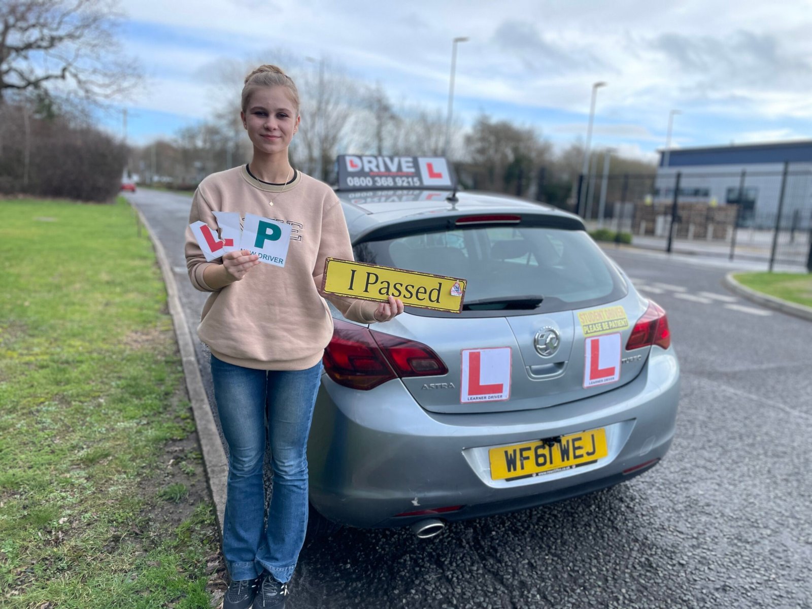 Karolina after passing their driving test with JM Drive